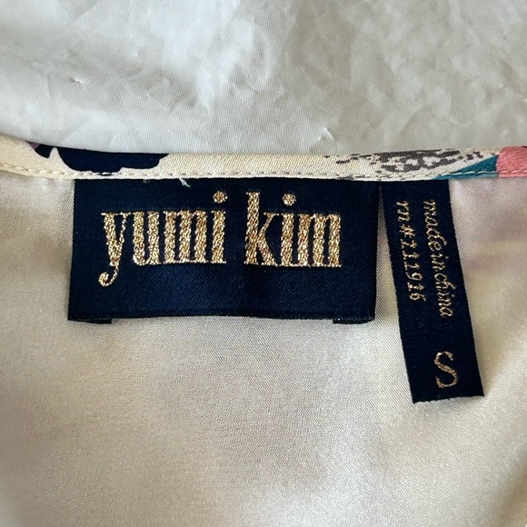 YUMI KIM x Anthropologie Silk Kimono Spring Floral Mini Dress S Empire Waist - Picture 7 of 11